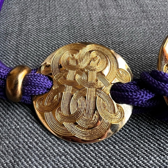 Gold and Purple Monogram Vintage Belt coin - Picture 2 of 3